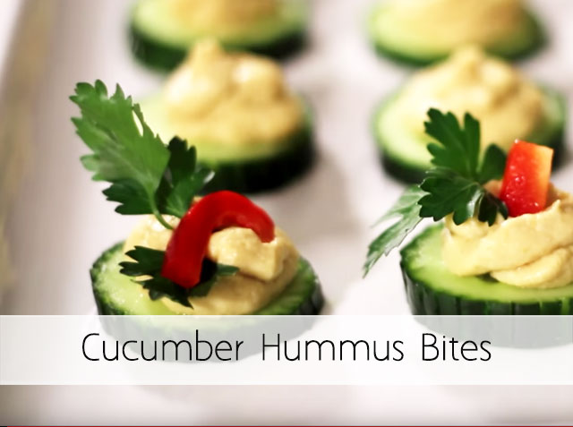 Cucumber Hummus Bites